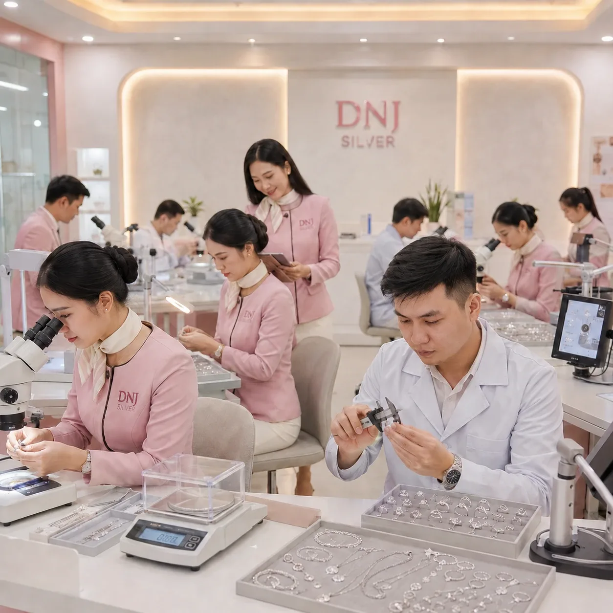 Không gian trưng bày trang sức bạc DNJ Silver